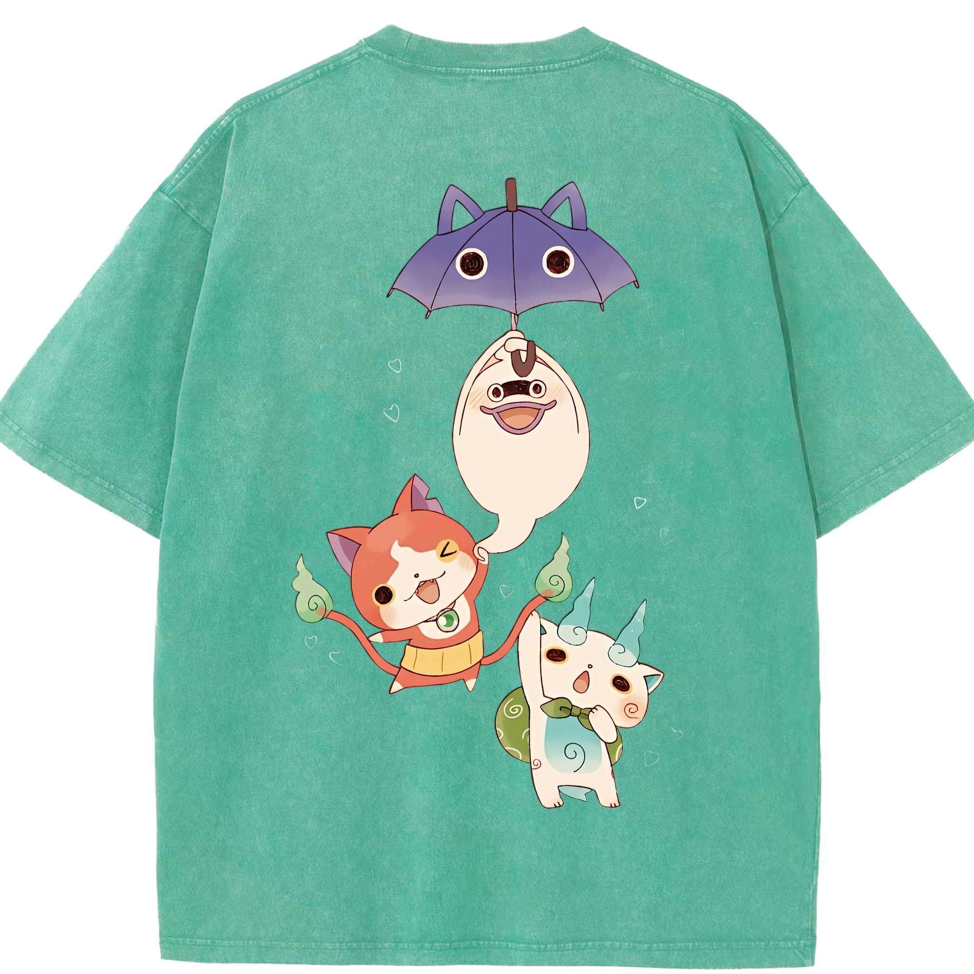 （画像用） 妖怪ウォッチ Yo-kai Watch 綿100% ヴィンテージ風 半袖Tシャツ（背面プリント）